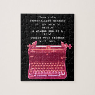 Cute Typewriter Personalized Jigsaw Puzzle