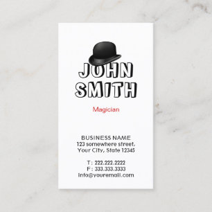 Cute Typography Magic Hat Professional Magician Business Card
