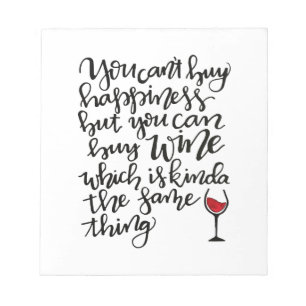 Cute Typography Wine Humour Notepad