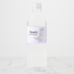 Cute Tyrannosaurus Rex Dinosaur Toy Birthday Water Bottle Label
