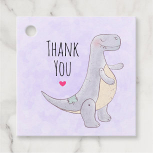 Cute Tyrannosaurus Rex Dinosaur Toy Thank You Favour Tags