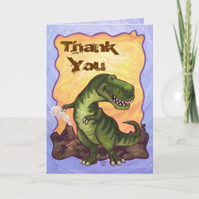Cute Tyrannosaurus Rex Thank You Card (Front)