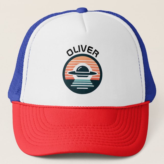 Cute UFO at Sunset Trucker Hat (Front)