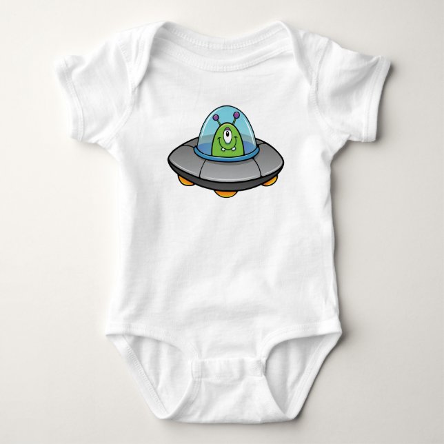 Cute UFO Baby Bodysuit (Front)