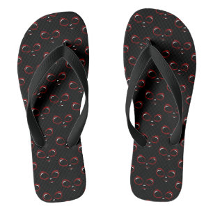 Cute ufo face monster flip flops