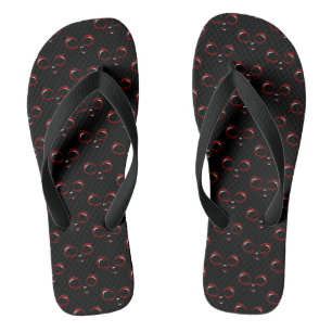 Cute ufo face monster  flip flops