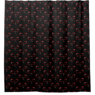 Cute ufo face monster throw pillow button shower curtain