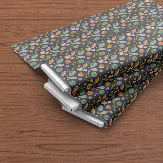 Cute UFO Outer Space Rocket Pattern Fabric (Creator Uploaded)