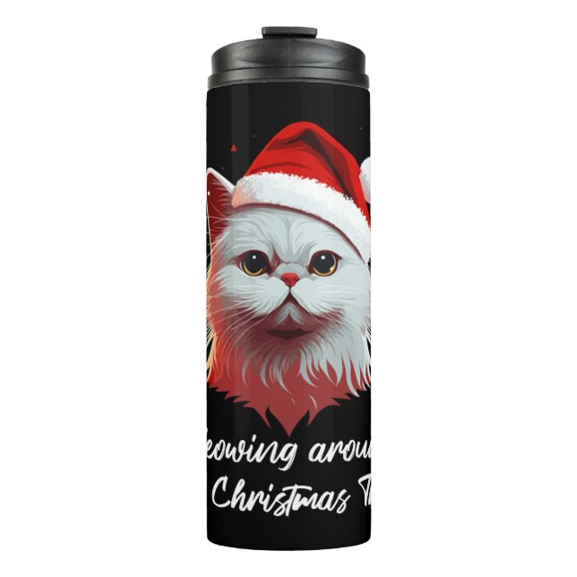 Cute Ugly Christmas Cat Women Men Kids Funny Cat C Thermal Tumbler (Front)
