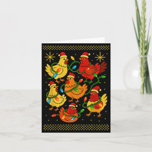 Cute Ugly Christmas Chickens Hen Shirt Funny Xmas Card