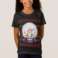 Cute Ugly Christmas Santa Gnome in a Snow Globe
