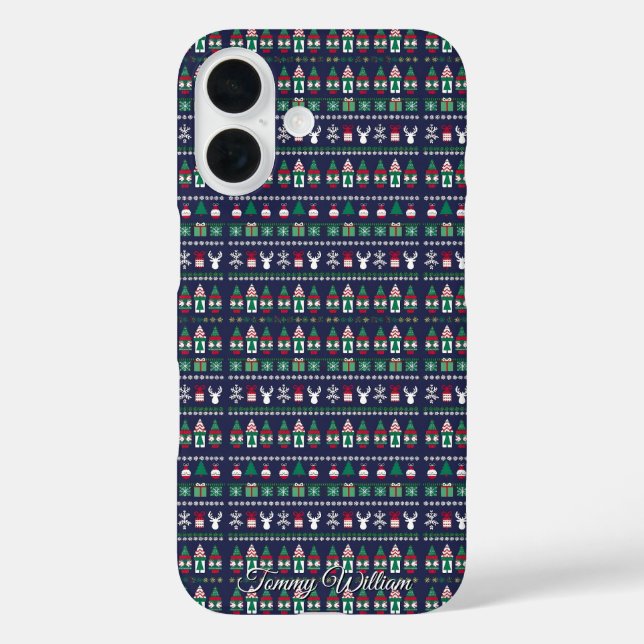 cute ugly christmas sweater pattern Case-Mate iPhone case (Back)