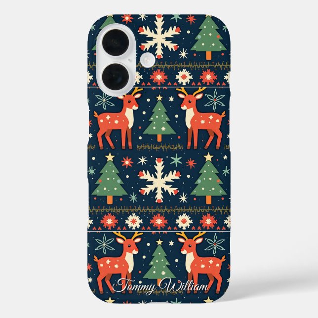 Cute Ugly Christmas Sweater Pattern Case-Mate iPhone Case (Back)