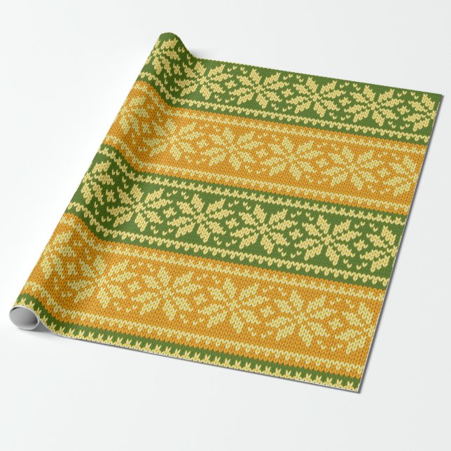 Cute Ugly Christmas Sweater Wrapping Paper (Unrolled)