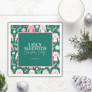 Cute Ugly Sweater Christmas Party Napkin