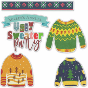 Cute Ugly Sweater Merry Christmas Custom-Cut Vinyl