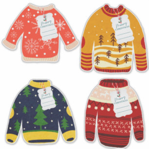 Cute Ugly Sweater Merry Christmas Custom-Cut Vinyl