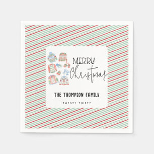 Cute Ugly Sweater Merry Christmas Holiday Party Napkin