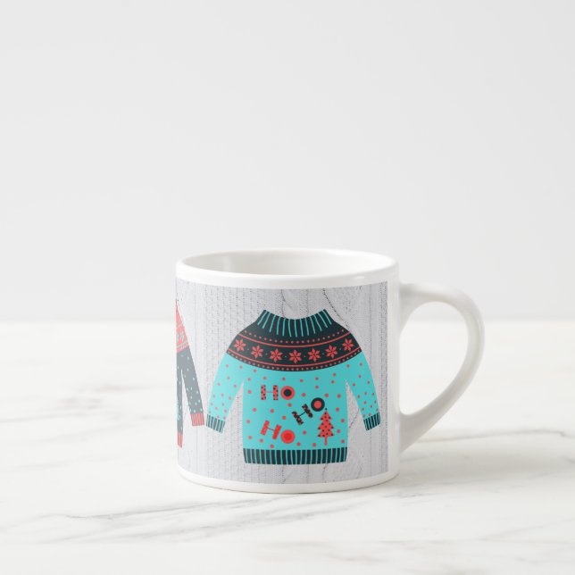 Cute Ugly Sweater Multicolor Cosy Knit Christmas Espresso Cup (Right)