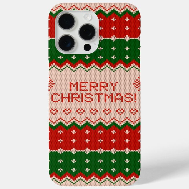 Cute Ugly Sweater Pattern Christmas Case-Mate iPhone Case (Back)