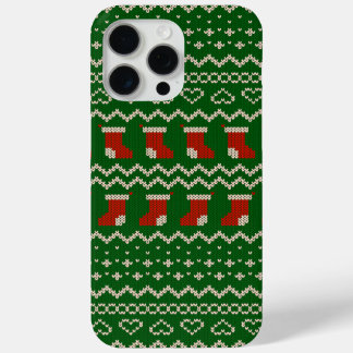 Cute Ugly Sweater Pattern Christmas iPhone 15 Pro Max Case