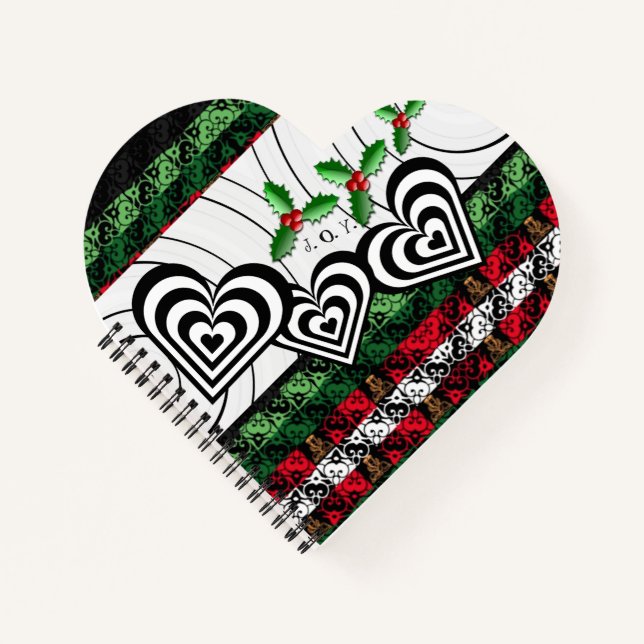 Cute Ugly Sweater Pattern Monogram Christmas Notebook (Front)