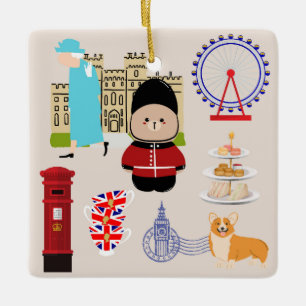 Cute UK Culture Ceramic Ornament