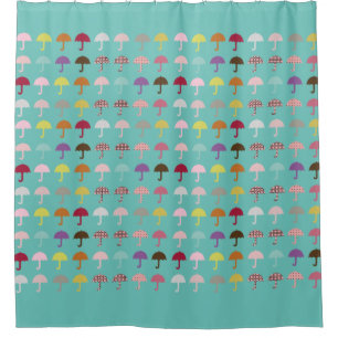 Cute Umbrella Pattern Shower Curtain