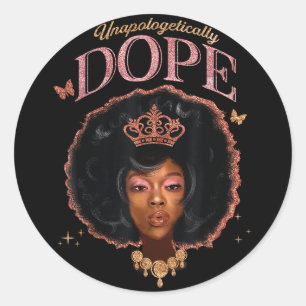 Cute Unapologetically Melanin Queen African Americ Classic Round Sticker
