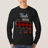 Cute Uncle Moose Red Plaid Christmas Matching Paja