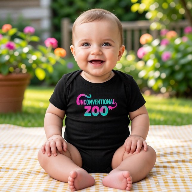 Cute Unconventional Zoo Black Two Sided Baby Bodysuit (Creator Uploaded)