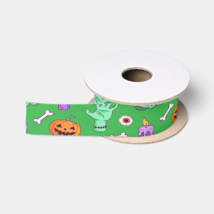 Cute Undead Party Vibes Satin Ribbon
