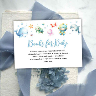 Cute Under the sea Baby Shower Books for baby Enclosure Card