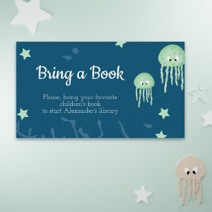Cute Under the Sea Baby Shower Bring a Book Enclosure Card