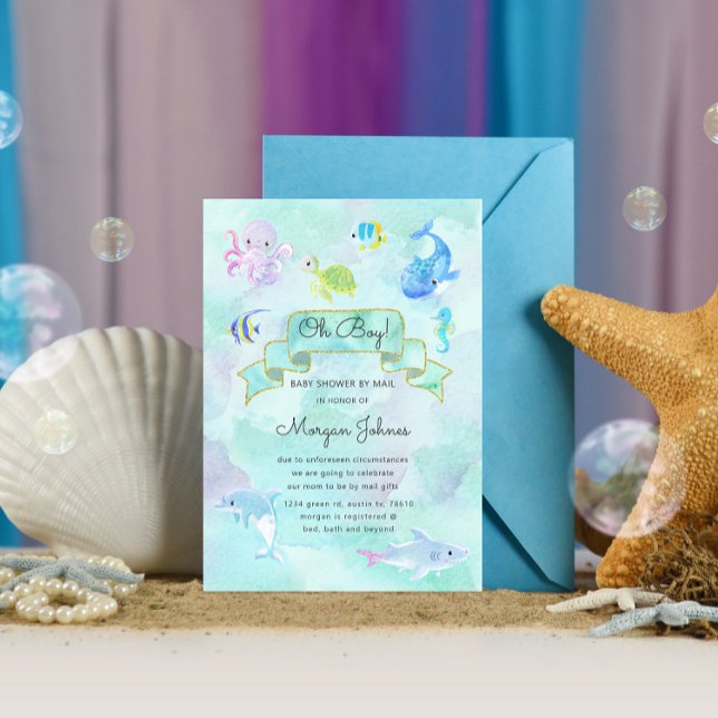 Cute Under the Sea Baby Shower by Mail Invitation (Creator Uploaded)