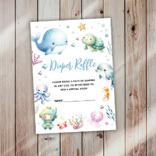 Cute Under the sea Baby Shower Diaper Raffle Enclosure Card