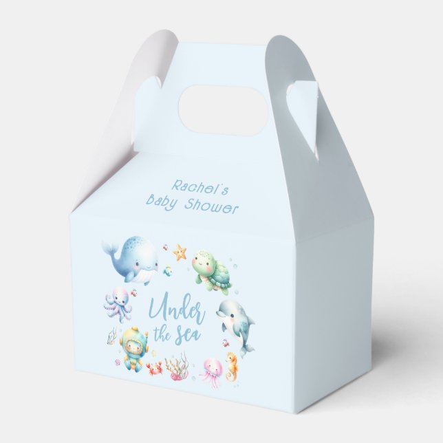 Cute Under the Sea Baby Shower Favour Box (Front Side)