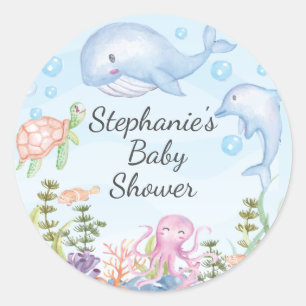 Cute Under the Sea Baby Shower Favour Sticker
