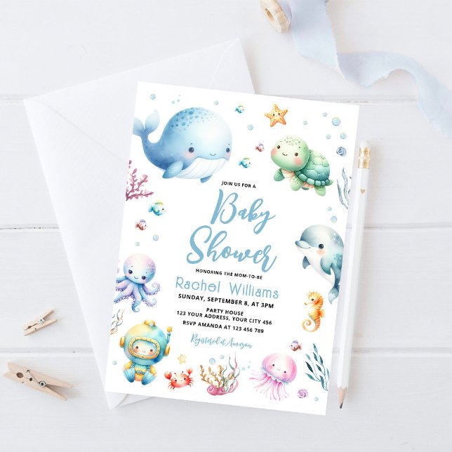 Cute Under the Sea Baby Shower Invitation (Creator Uploaded)