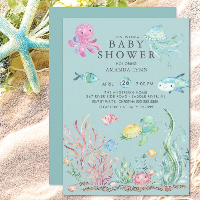 Cute Under the Sea Baby Shower Invitation (Creator Uploaded)