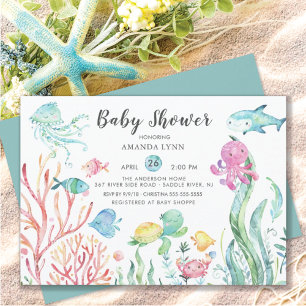 Cute Under the Sea Baby Shower Invitation