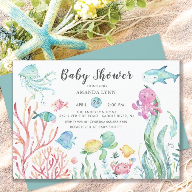 Cute Under the Sea Baby Shower Invitation (Creator Uploaded)