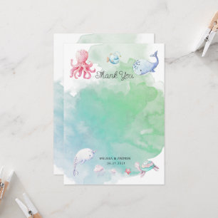 Cute Under the Sea Baby Shower Thank You Card