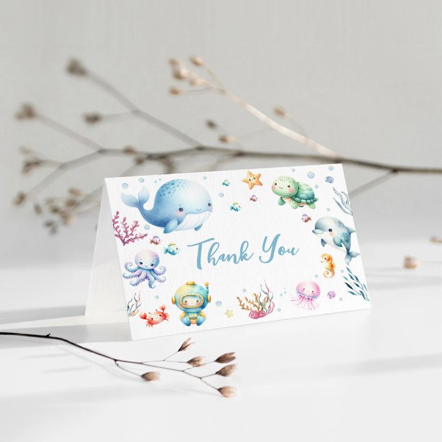 Cute Under the sea Baby Shower Thank You Card (Creator Uploaded)