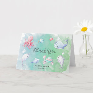 Cute Under the Sea Baby Shower Thank You Card