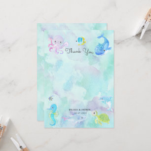 Cute Under the Sea Baby Shower Thank You Card