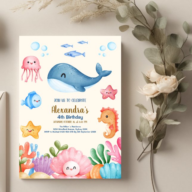 Cute Under the Sea Birthday Invitation (Creator Uploaded)