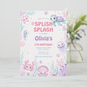 Cute Under the Sea Birthday Party for Girls Invitation