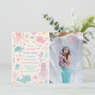 Cute Under The Sea Birthday Party Photo Invitation
