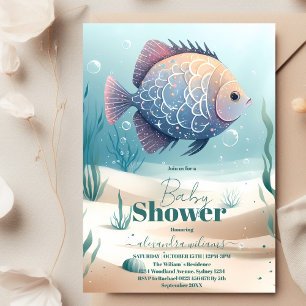 Cute Under the Sea Boy Baby Shower Invitation